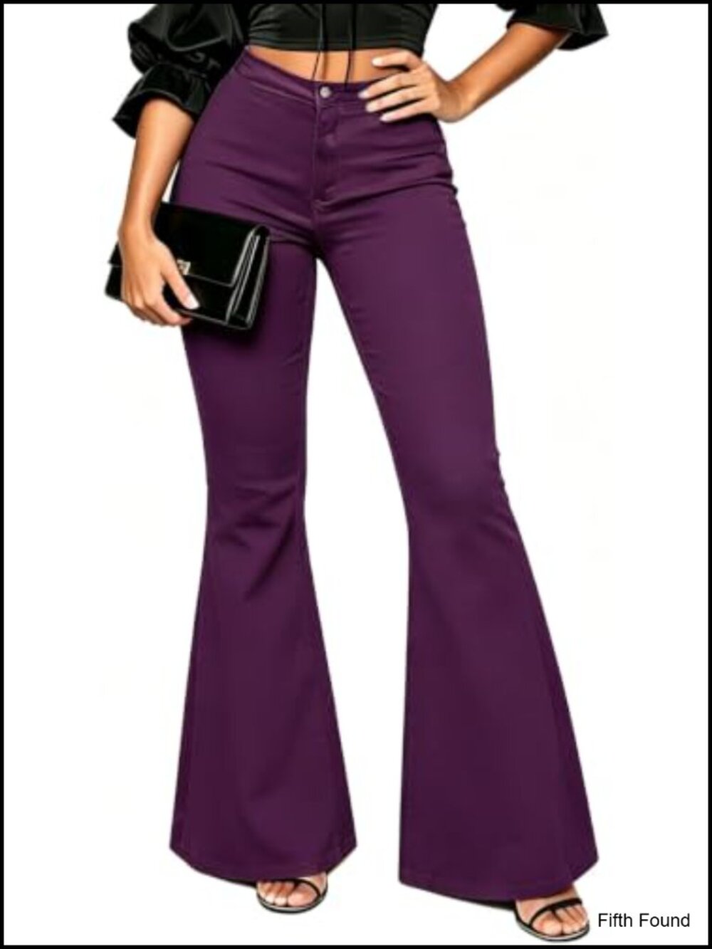 High Waisted Skinny Bell Bottom Flare Jeans Stretch Denim Women's
